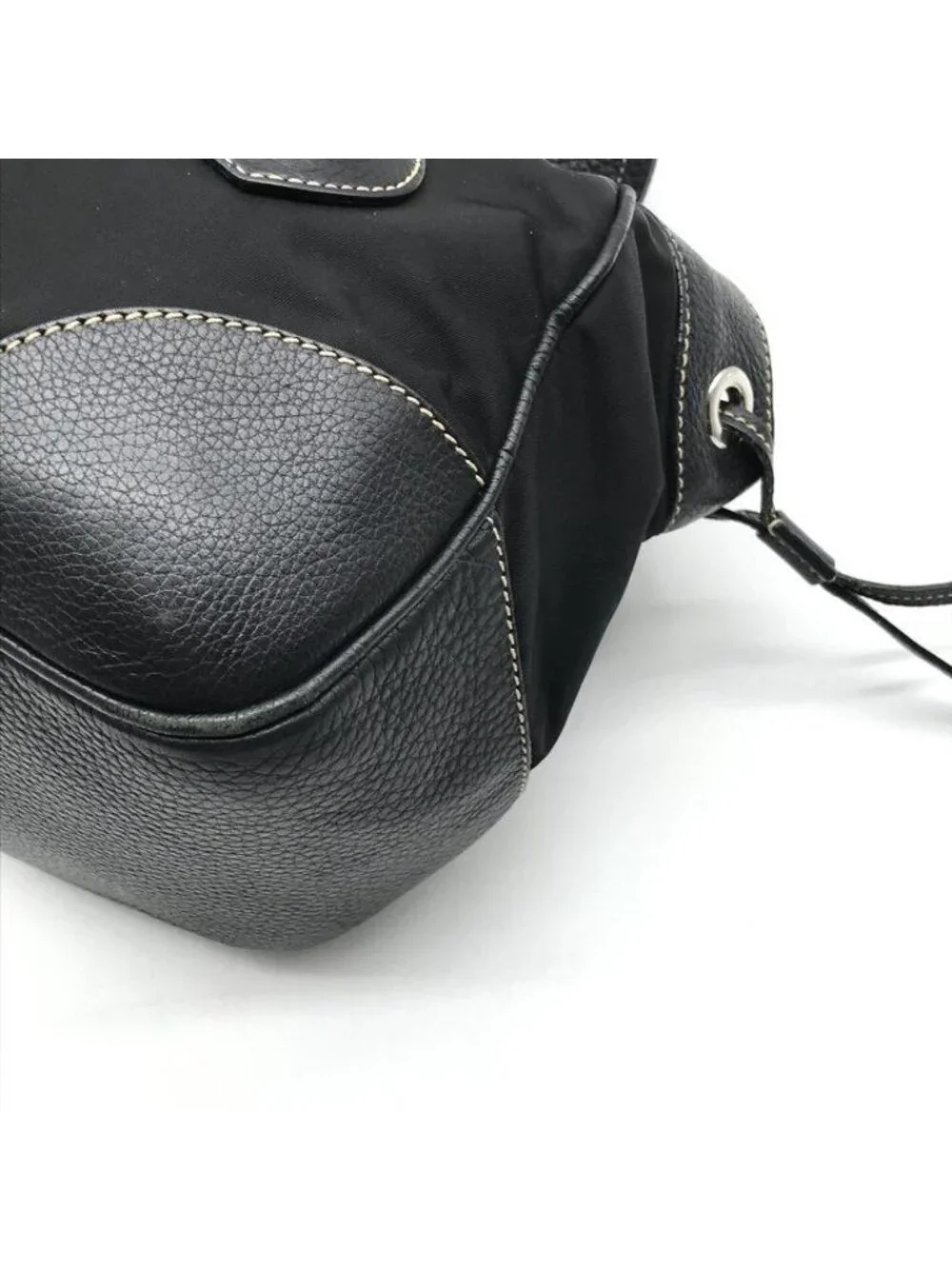 Prada Nylon Leather Belt Hand Bag Black